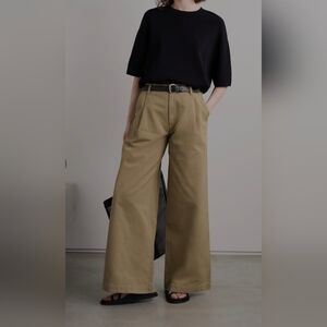 Agolde Daryl Pleated Cotton-Twill Wide-Leg Pants Size 33